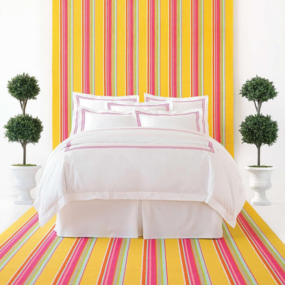 Trio Fuchsia Stripe Percale Cotton Duvet Sham, Standard