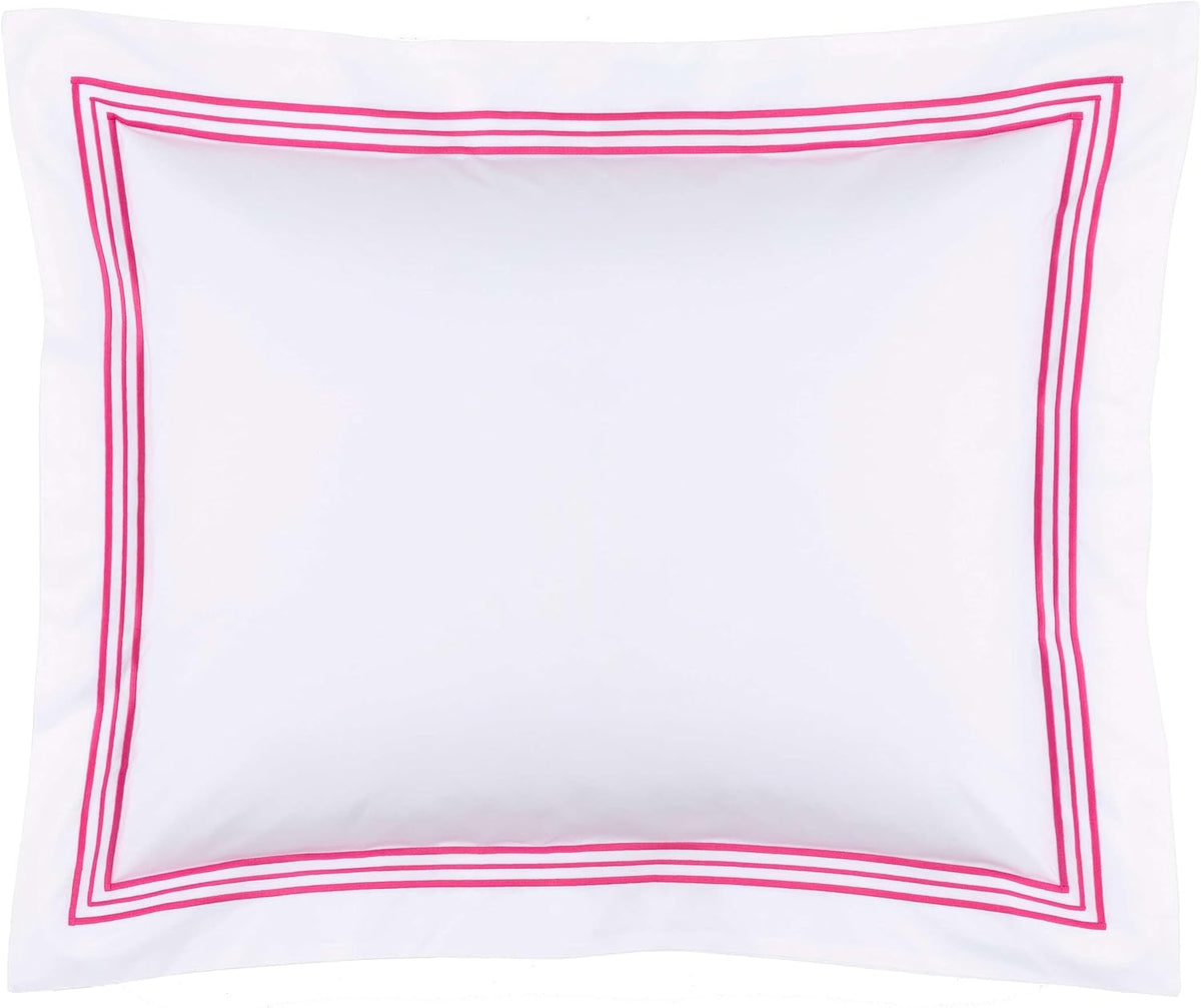Trio Fuchsia Stripe Percale Cotton Duvet Sham, Standard