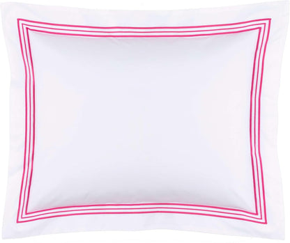Trio Fuchsia Stripe Percale Cotton Duvet Sham, Standard