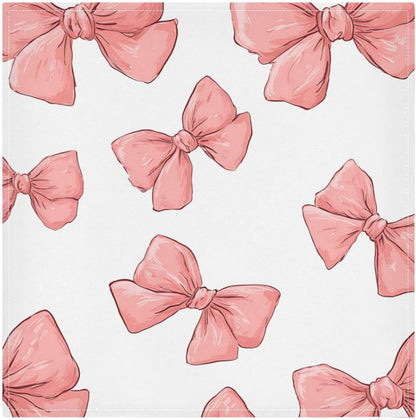 Dinner Napkins Set of 4 Cute Pinkish Bows Reusable Table Cloth Napkins for Indoor Outdoor Family Dinners Cocktail Parties Weddings Hotel Restaurant, 20 × 20 in