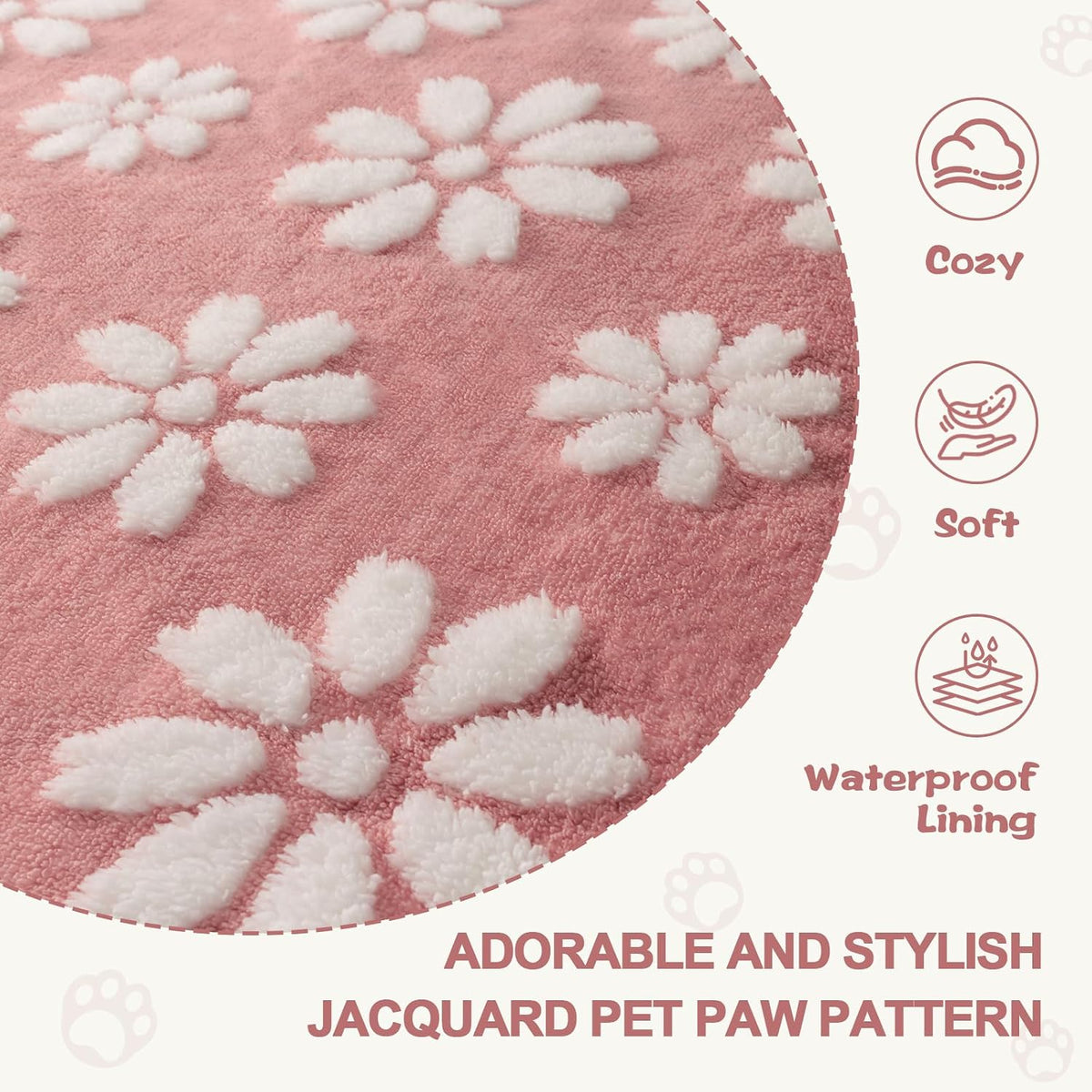 Cute Waterproof Blanket for Dog Puppy Cat, 30"x40", Pink