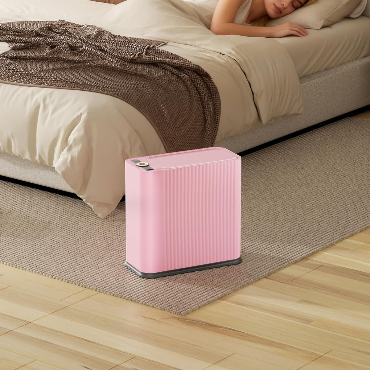Bathroom Trash Can with Lid 13 Liter/ 3.5 Gallon Pink Trash Can with Pop-Up Lid Bedroom Trash Can Small Garbage Can with 150 Counts Trash Bags for Small Bathroom Bedroom Office