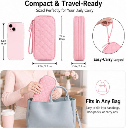 18-Slot USB Flash Drive Case, 2 Layer Thumb Drive Organizer, Pink