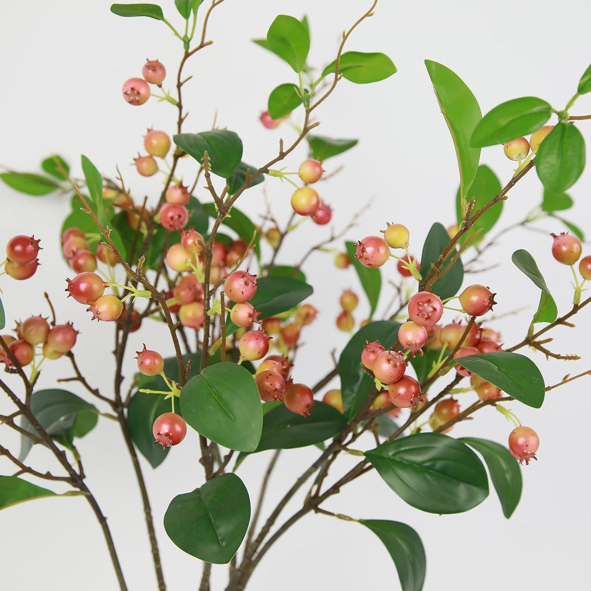 Artificial Plants Simulation Flowers Faux Berries Lifelike Hawthorn Branches for vases- 8 pcs -Pumpkin Orange