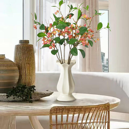 Artificial Plants Simulation Flowers Faux Berries Lifelike Hawthorn Branches for vases- 8 pcs -Pumpkin Orange
