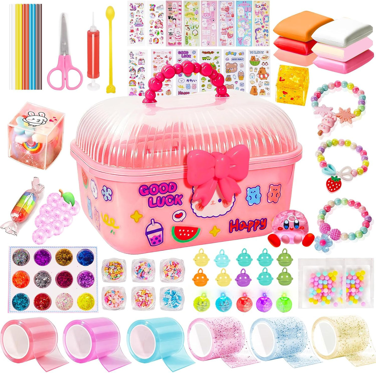 Nano Tape Bubble Kit for Kids-83Pcs Nano Tape Squishy Maker Kit