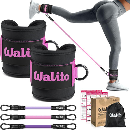 Ankle Resistance Bands with Cuffs, Exercise Bands for Legs and Butt, Booty Workout Equipment for Kickbacks and Hip Fitness Training