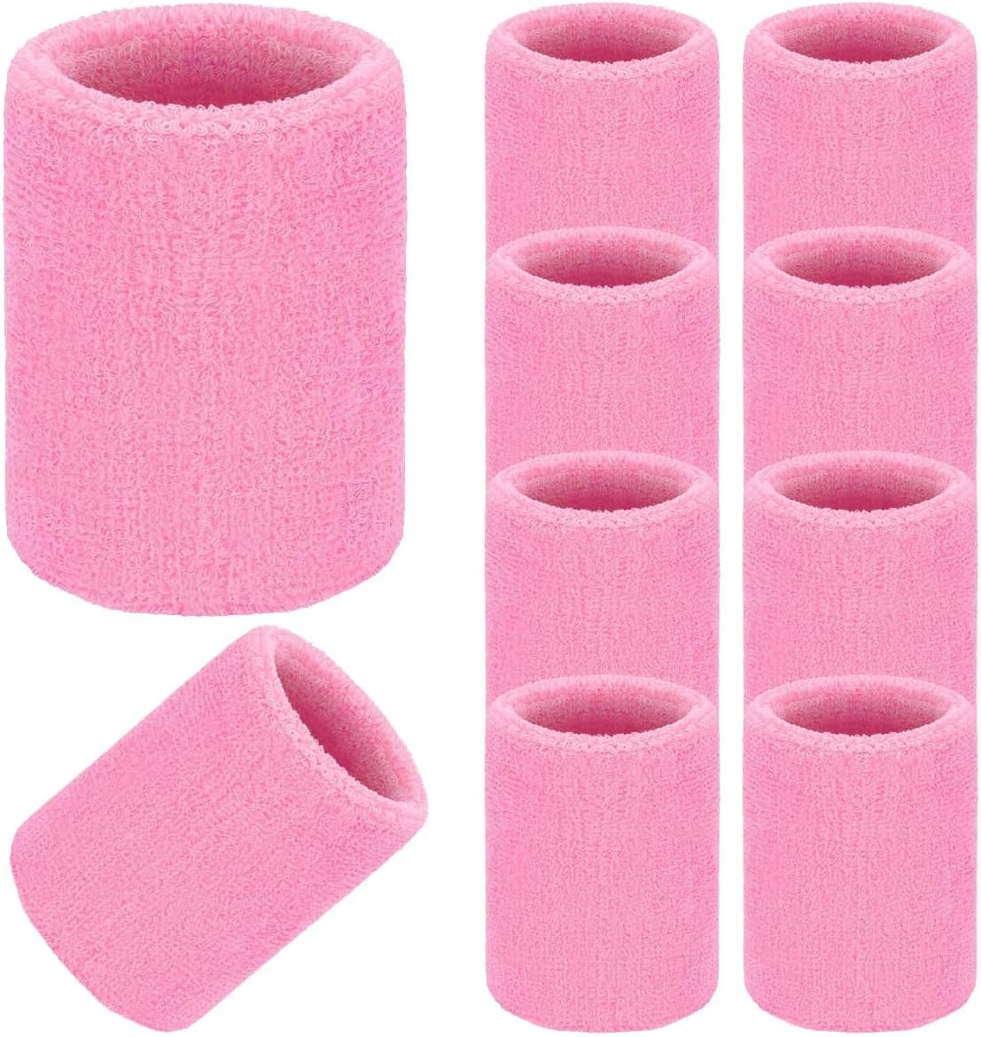 10 Piece Wrist Arm Sweatbands Tennis Wrist Bands Absorbent Sweatbands for Men and Women Football Basketball Running Athletic Sports and Working Out