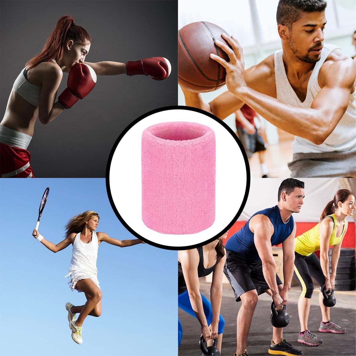 10 Piece Wrist Arm Sweatbands Tennis Wrist Bands Absorbent Sweatbands for Men and Women Football Basketball Running Athletic Sports and Working Out