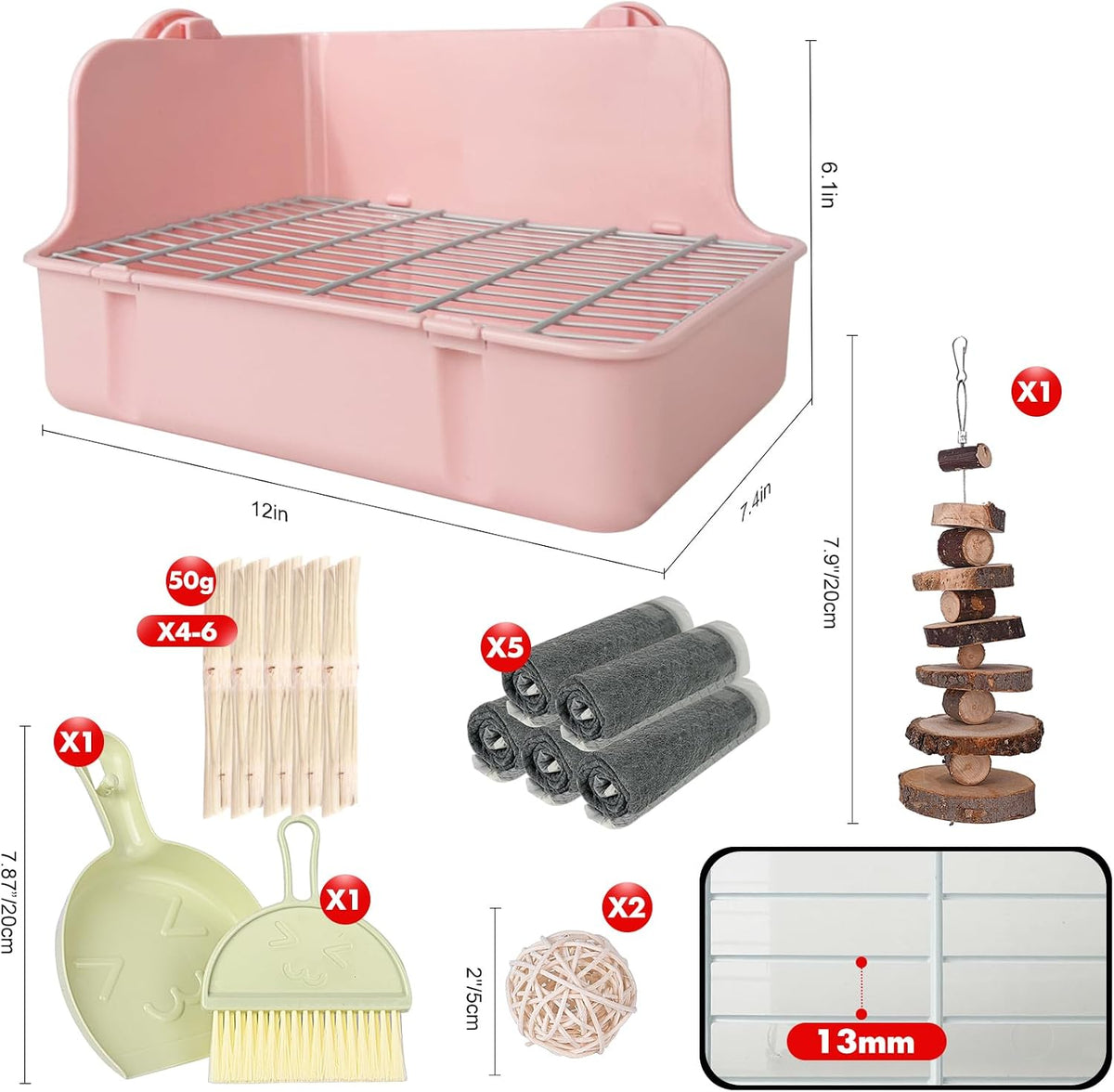 Rabbit Litter Box Bunny Litter Box Guinea Pig Potty Trainer Corner Bedding Pet Potty Pan for Rabbit Guinea Pig Ferret Small Animal Cage Accessories