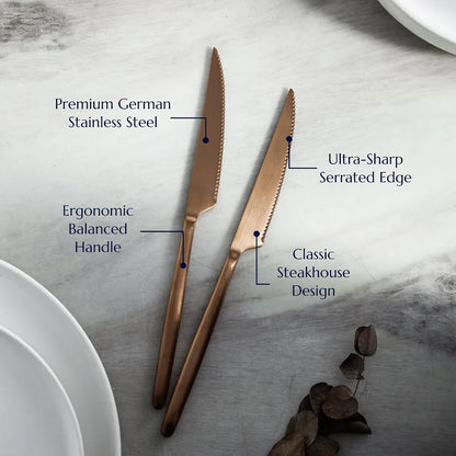 Steak Knife 4-Piece Flatware Set, 18/10 Stainless Steel