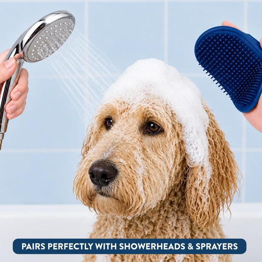 Bodhi Dog Shampoo Brush - Pet Grooming & Bath Supplies for Dogs and Cats - Bath Brush for Long & Short Hair - Premium Scrubber for Shower, Showerhead, Sprayer & Bathing (Two Pack, Pink)