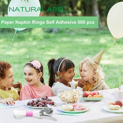 Self-Adhesive Napkin Bands, Pack of 500, Pink