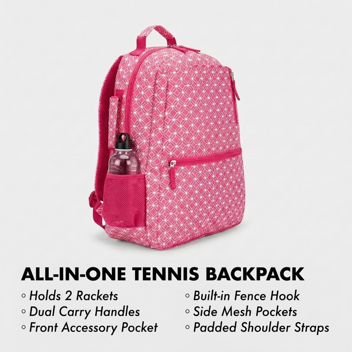 Tennis Racket Backpack for Women – Lightweight Tennis Bag Stores 2 Rackets, Balls, and Sports Gear – Backpack
