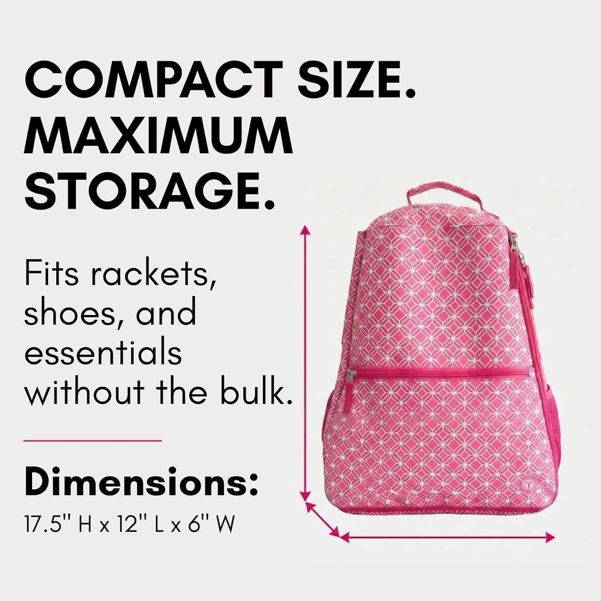Tennis Racket Backpack for Women – Lightweight Tennis Bag Stores 2 Rackets, Balls, and Sports Gear – Backpack