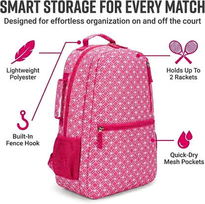 Tennis Racket Backpack for Women – Lightweight Tennis Bag Stores 2 Rackets, Balls, and Sports Gear – Backpack