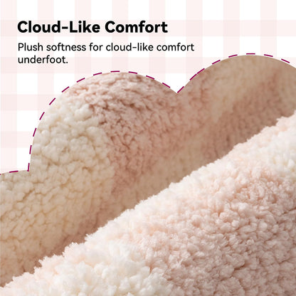 Checkered Pink U Shaped Toilet Mat, 20" x 24",Cute Toilet Rug