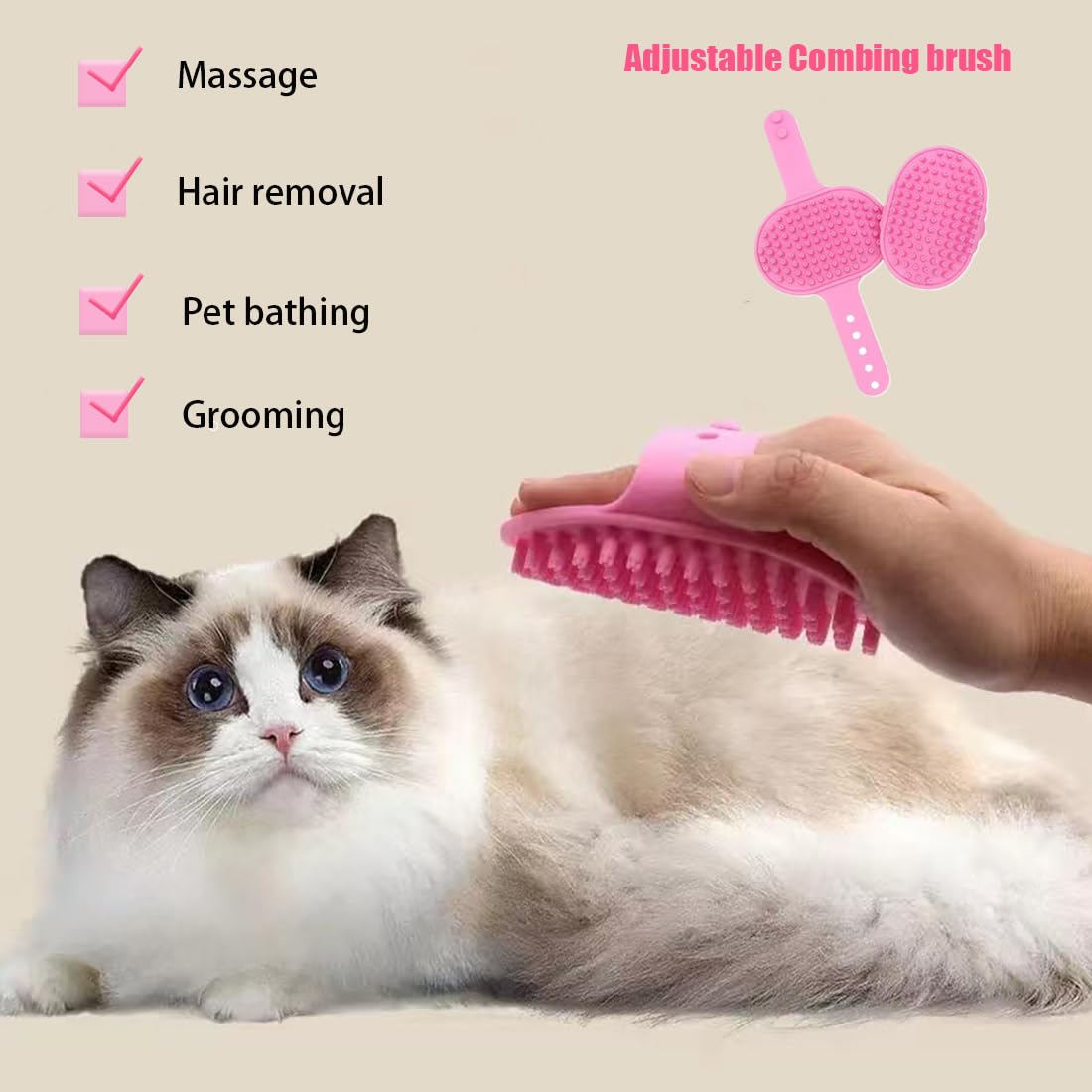Pet Grooming Kit for Bath, Hair Brush Set with Towel, Dog Bath Supplies, Bath Grooming Kit for Pets, Slicker Brush, Washing Gloves, Shampoo Scrubber Brush, Pet Nail Clipper and File for Dogs and Cats