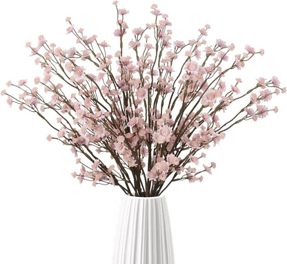 10PCS Light Pink Fake Babys Breath Bouquets 22.8" Tall Babys Breath Artificial Flowers Realistic Faux Silk Gypsophila Flowers Bulk for Bridal Shower Wedding Party Home Decorations (Light Pink)