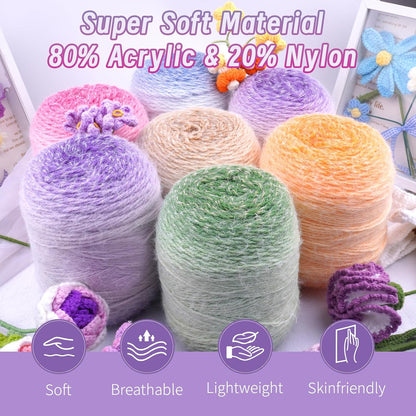 Yarn for Crocheting,Gradient Cake Crochet Yarns for Knitting,3 Pack