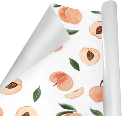 2 Rolls Birthday Wrapping Paper Roll - Cute Peaches Pattern Design Gift Wrap Perfect for Weddings, Brides, Holidays, Baby Showers - 58 x 22.8 inches