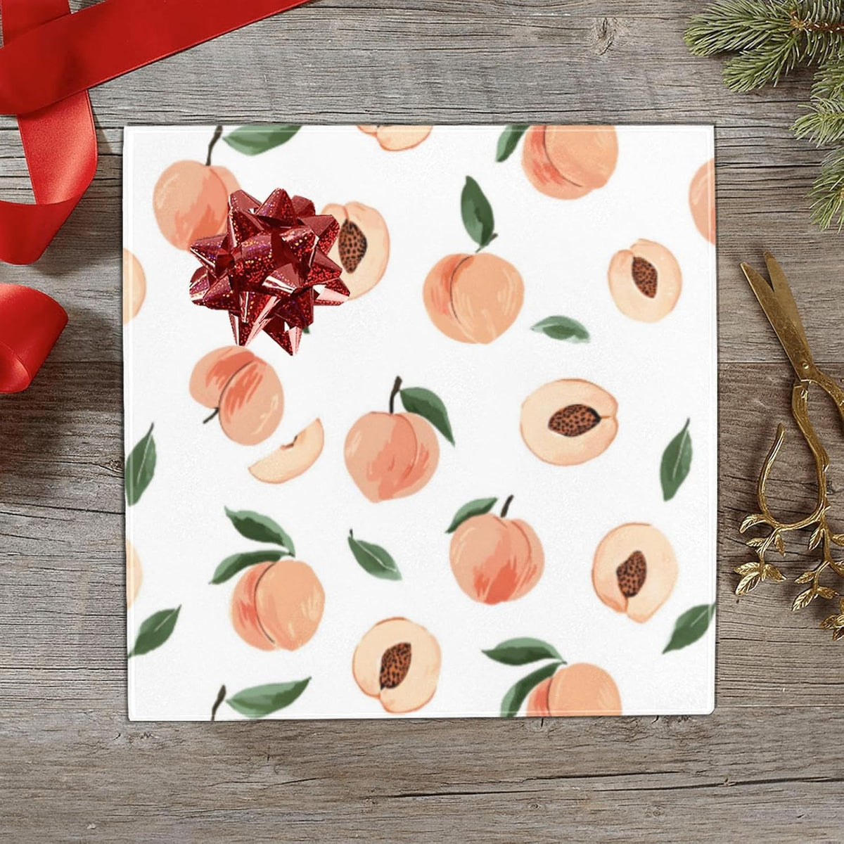 2 Rolls Birthday Wrapping Paper Roll - Cute Peaches Pattern Design Gift Wrap Perfect for Weddings, Brides, Holidays, Baby Showers - 58 x 22.8 inches