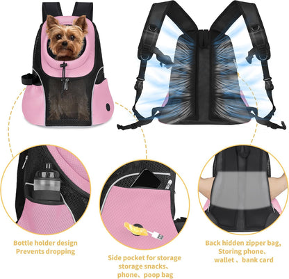 Pet Dog Carrier Backpack, Ventilated Mesh Small Dog Front Backpack