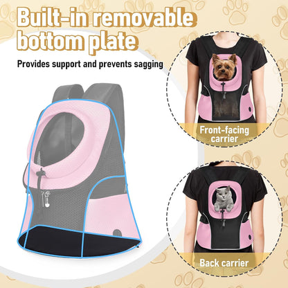 Pet Dog Carrier Backpack, Ventilated Mesh Small Dog Front Backpack