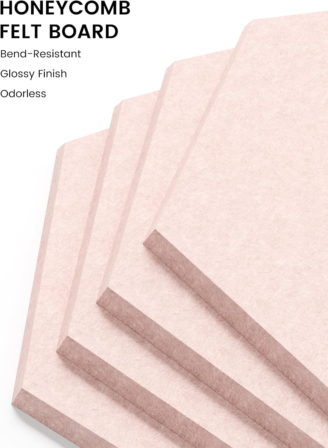 8-Pack Hexagon Felt Bulletin Board Tiles, Pink-1