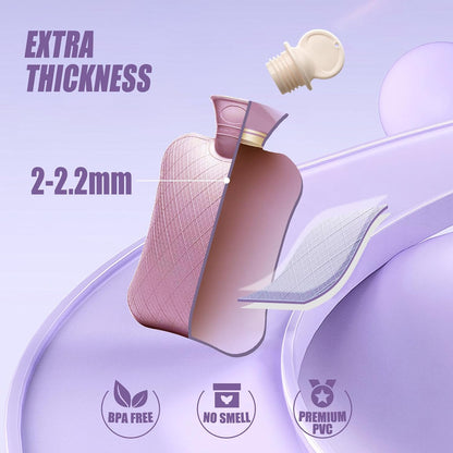 2L, 6-Hour Heat Retention, PVC Heating Pad, Easy to Use, Hot Bag for Cramps, Pain Relief for Women, Pink