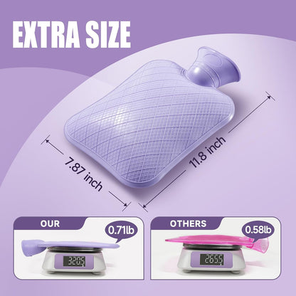 2L, 6-Hour Heat Retention, PVC Heating Pad, Easy to Use, Hot Bag for Cramps, Pain Relief for Women, Pink