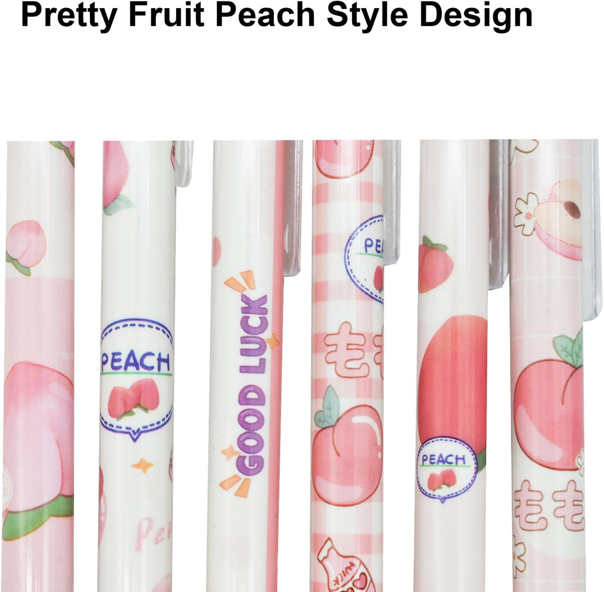 Maydahui 12Pcs 0.5mm Pink Peach Eternal Pencils Fruit Mechanical Pencil