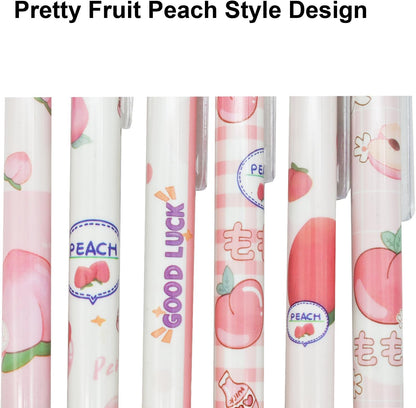 Maydahui 12Pcs 0.5mm Pink Peach Eternal Pencils Fruit Mechanical Pencil