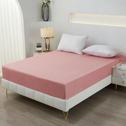 Bedding Full Fitted Sheet,Deep Pocket,Soft Microfiber,Shrinkage and Fade Resistant,Easy Care,1 Fitted Sheet Only,Blush