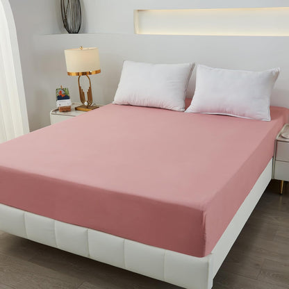 Bedding Full Fitted Sheet,Deep Pocket,Soft Microfiber,Shrinkage and Fade Resistant,Easy Care,1 Fitted Sheet Only,Blush