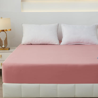 Bedding Full Fitted Sheet,Deep Pocket,Soft Microfiber,Shrinkage and Fade Resistant,Easy Care,1 Fitted Sheet Only,Blush