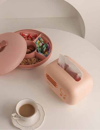 Retro Radio Shape Tissue Cover Box - Unique Multifunction Tissue Box for Kitchen, Bedroom, Office, Parlor, Bathroom Decoration - Creative Gift (Retro Radio Pink)