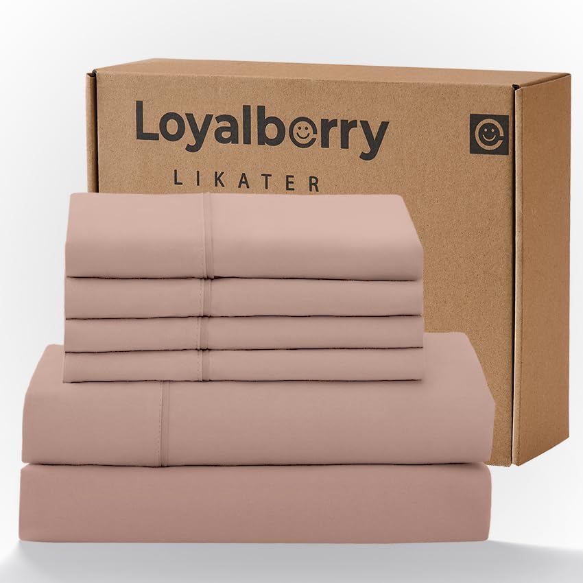 Full 6 Piece Breathable & Cooling Sheet Set, Pearl Pink