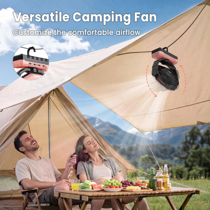 FRIZCOL 3-in-1 Camping Fan - Portable Fans Rechargeable - 24000mAh Battery Powered Fan with Light for Indoor, Outdoor, Tent, Travel, Fishing, Jobsite, Gifts for Men Dad Him - Pink