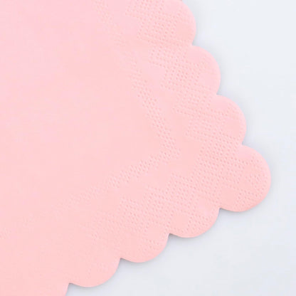 Meri Meri Disposable Paper Napkins (Pack of 16), Scalloped Edge, 2 Sizes, 10 Colors, Party Napkins