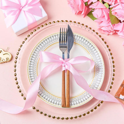 Light Pink Satin Ribbon, 1 Inch, 50 Yards | For Bows, Flower Bouquets, Gift Wrapping, Wedding, DIY Crafts