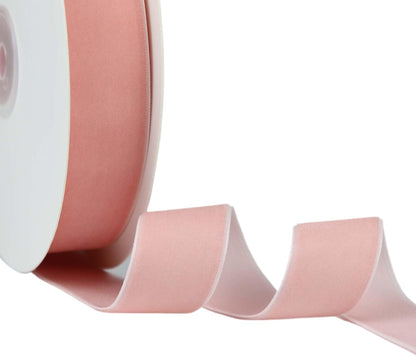 Velvet Ribbon for Gift Wrapping Christmas Decoration (05 (Light Peach),1'' (25mm) x 10 Yards)