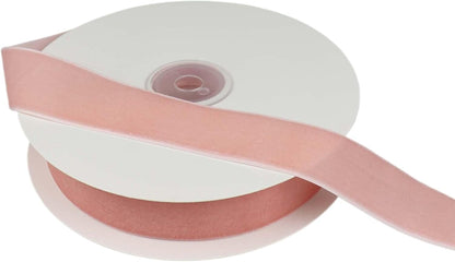 Velvet Ribbon for Gift Wrapping Christmas Decoration (05 (Light Peach),1'' (25mm) x 10 Yards)