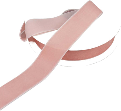 Velvet Ribbon for Gift Wrapping Christmas Decoration (05 (Light Peach),1'' (25mm) x 10 Yards)