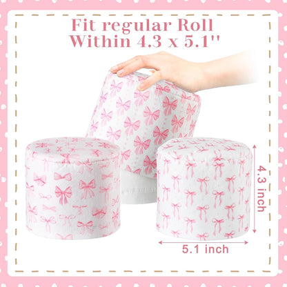 6 Pcs Decorative Toilet Paper Roll Covers, Pink Bow