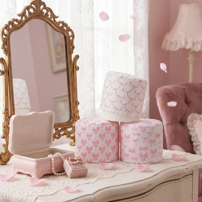6 Pcs Decorative Toilet Paper Roll Covers, Pink Bow