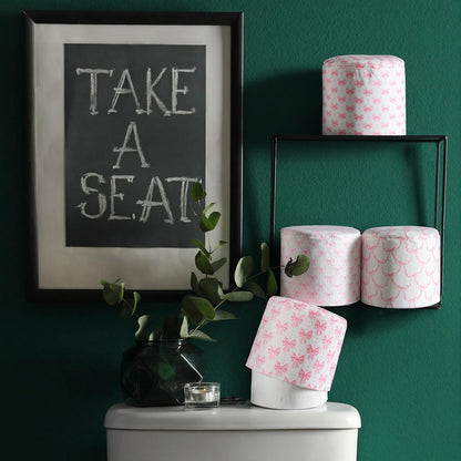 6 Pcs Decorative Toilet Paper Roll Covers, Pink Bow