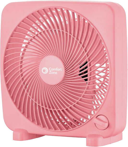 9-inch Portable Box Fan, Pink