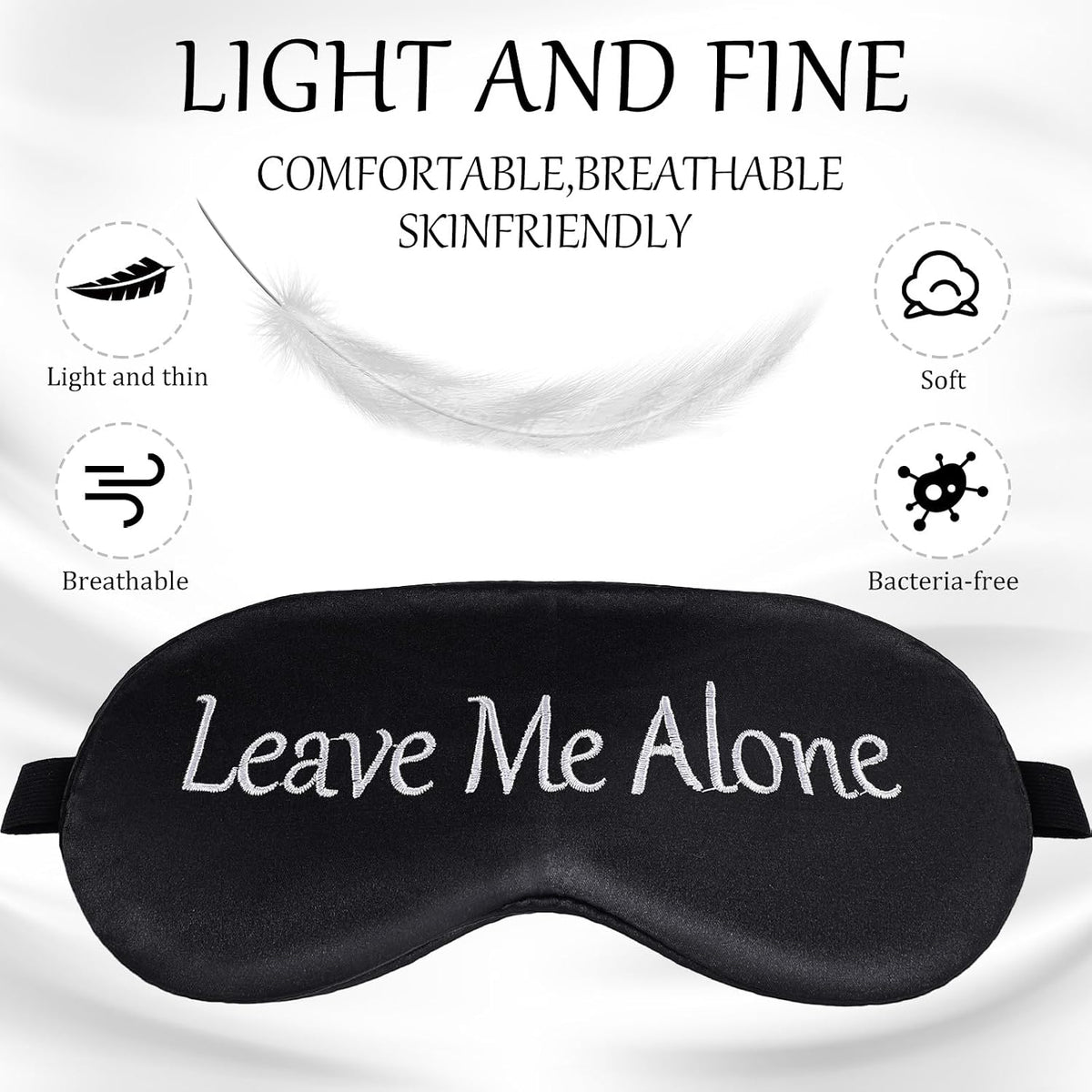 4 Pack Funny Eye Mask for Sleeping Blackout, Black, Gray, Pink, Purple