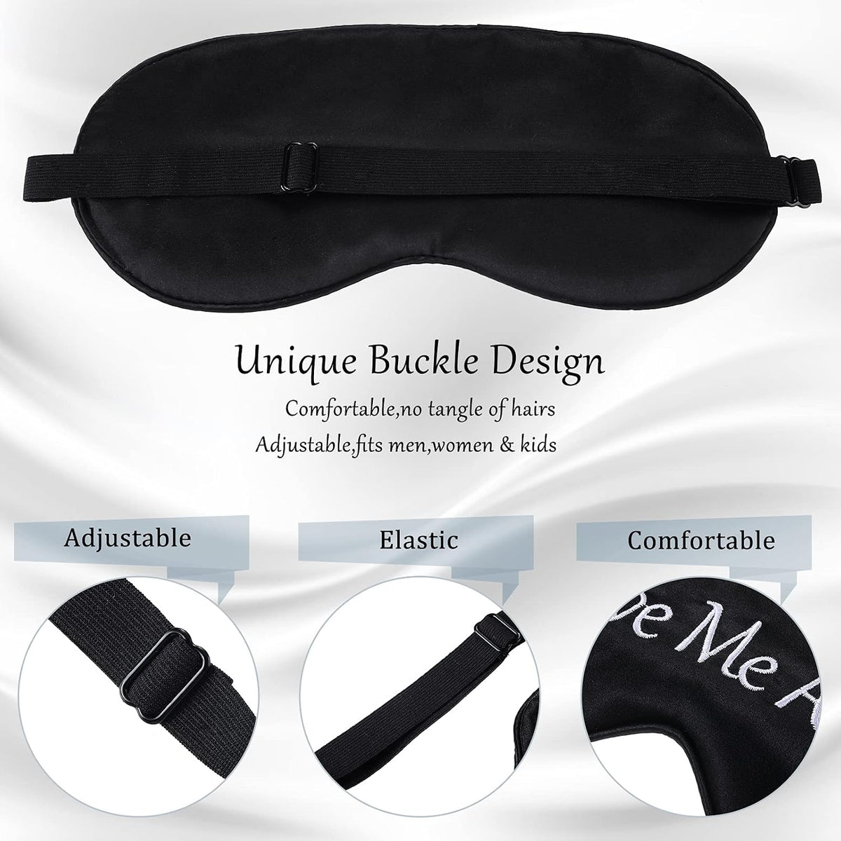 4 Pack Funny Eye Mask for Sleeping Blackout, Black, Gray, Pink, Purple